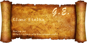 Glanz Etelka névjegykártya
